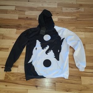 Yin and Yang animal print hoodie